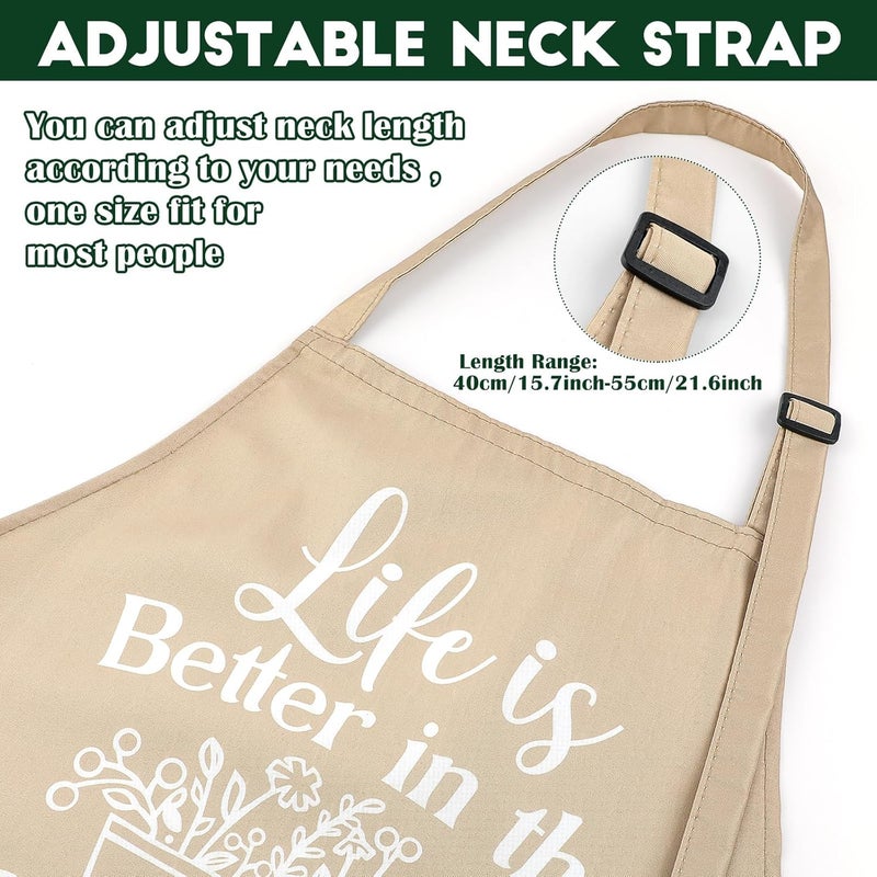 Breathffy 3 Pcs Garden Aprons for Women Funny Waterproof Gardening Aprons with Pockets Birthday Housewarming Holiday Christmas Gift for Plant Lover Gardener - Image 4